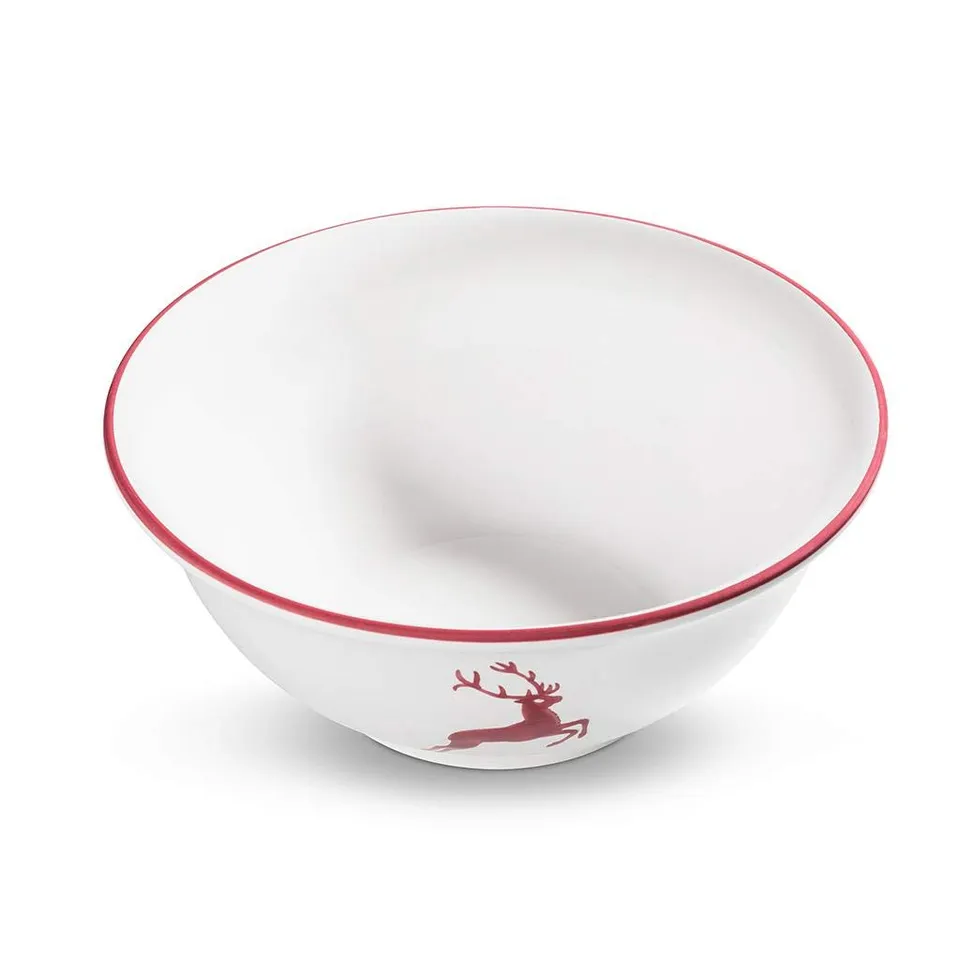 gmundner-keramik-salatsch-ssel-bordeauxroter-hirsch-2-liter-handgemacht-in-sterr image 1