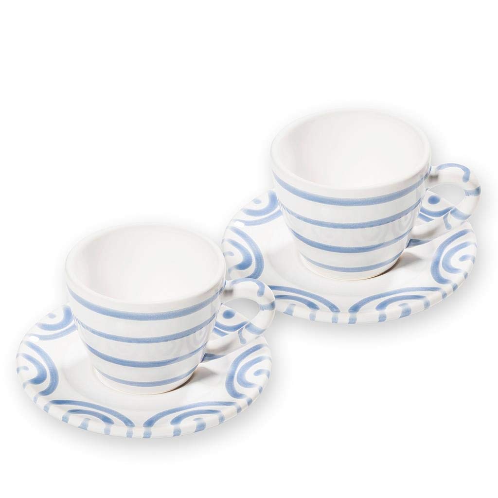 gmundner-keramik-espresso-f-r-2-gourmet-geschirrset-blaugeflammt image 1