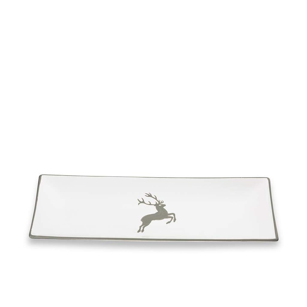gmundner-keramik-platte-rechteckig-36x15x2-8-cm-grauer-hirsch image 1