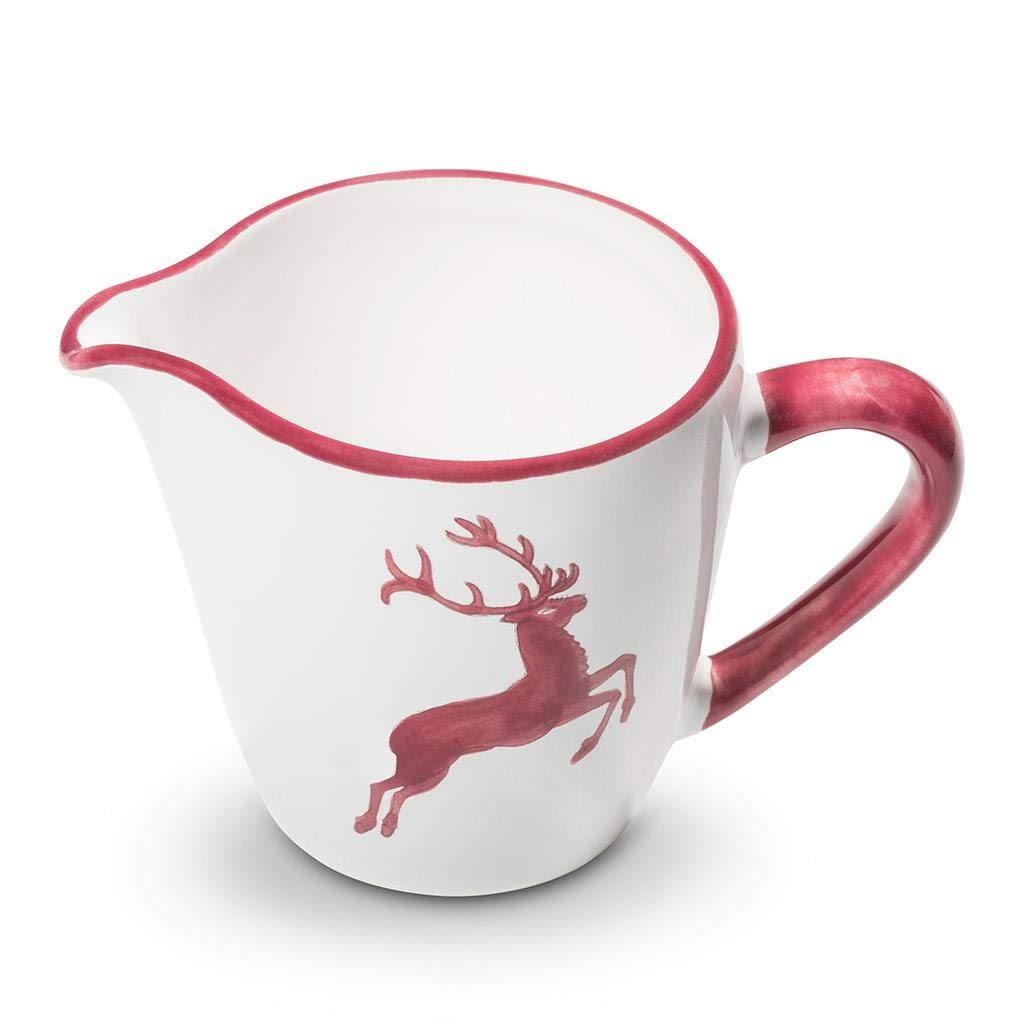 gmundner-keramik-milchgie-er-gourmet-0-2-liter-dekor-bordeauxroter-hirsch-handge image 1