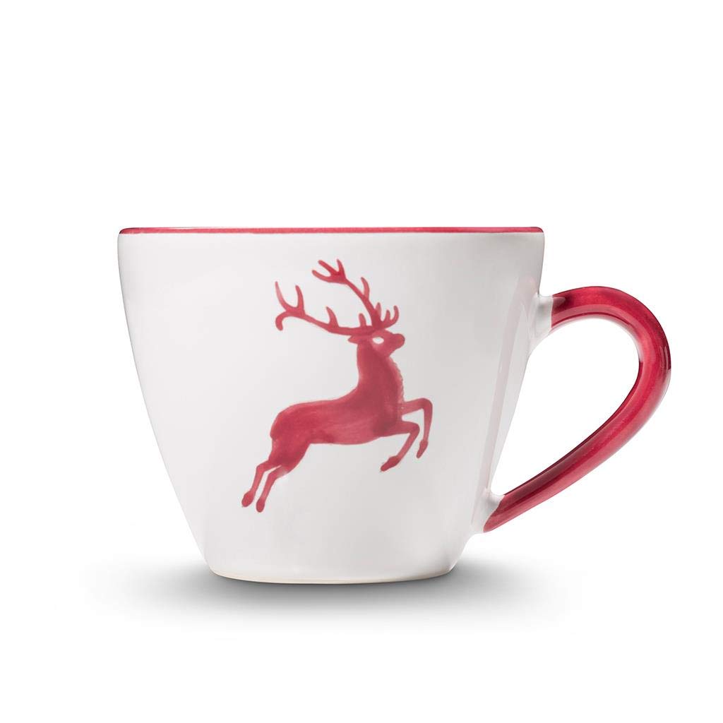 gmundner-keramik-kaffeetasse-gourmet-0-2-liter-bordeauxroter-hirsch image 2