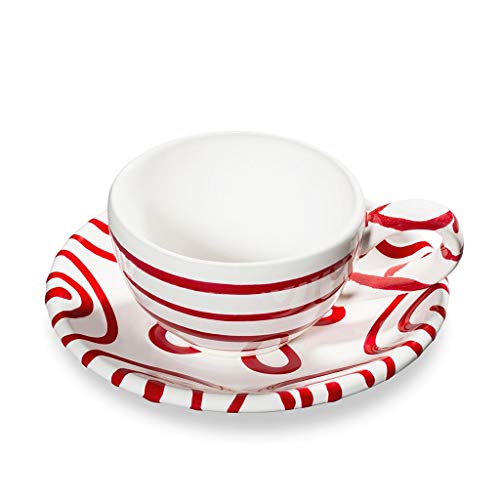 gmundner-keramik-mokkaset-tasse-unterteller-graugeflammt image 6