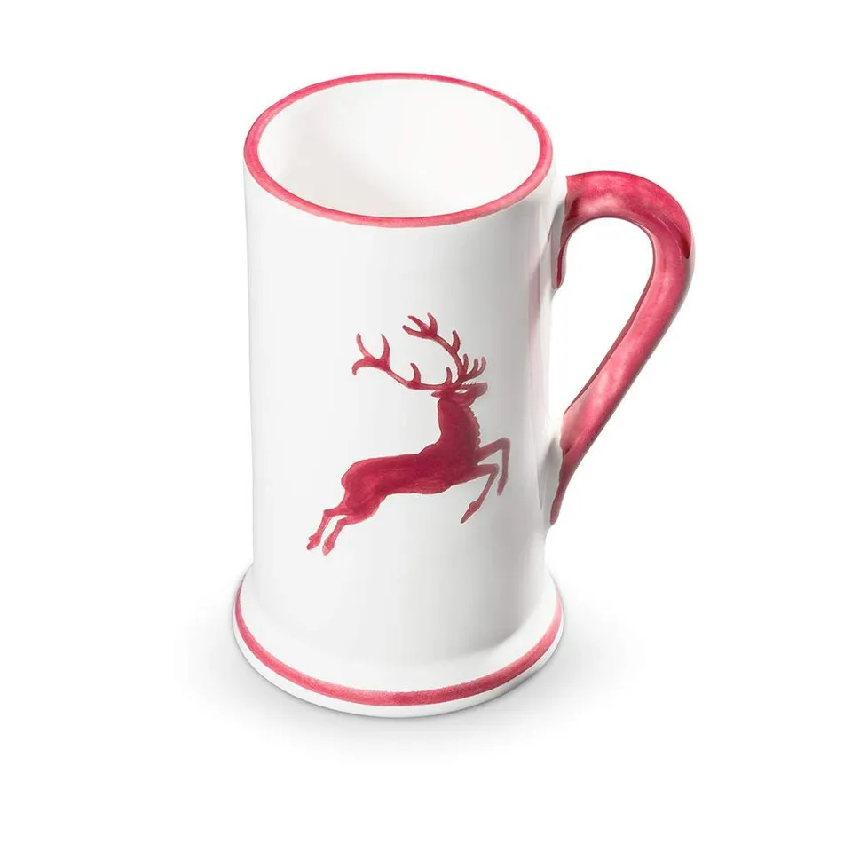 gmundner-keramik-bierkrug-0-3-liter-bordeauxroter-hirsch image 1