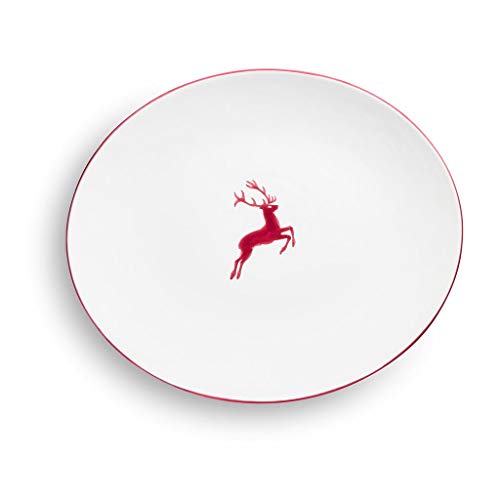 gmundner-keramik-manufaktur-0320pose38-platte-oval-38-x-31-cm-bordeauxroter-hirs image 4