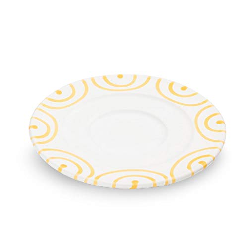 gmundner-keramik-unterteller-kaffee-gourmet-16-cm-gelbgeflammt image 6
