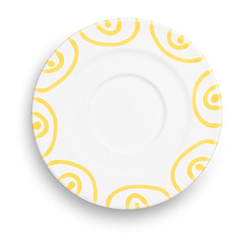 gmundner-keramik-unterteller-cappuccino-gourmet-14-cm-gelbgeflammt image 4