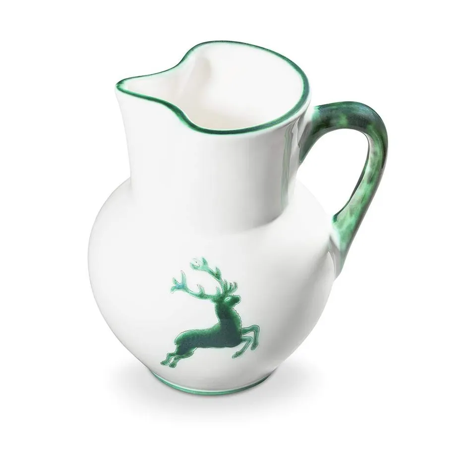 gmundner-keramik-krug-wiener-form-1-5-liter-gr-ner-hirsch image 1