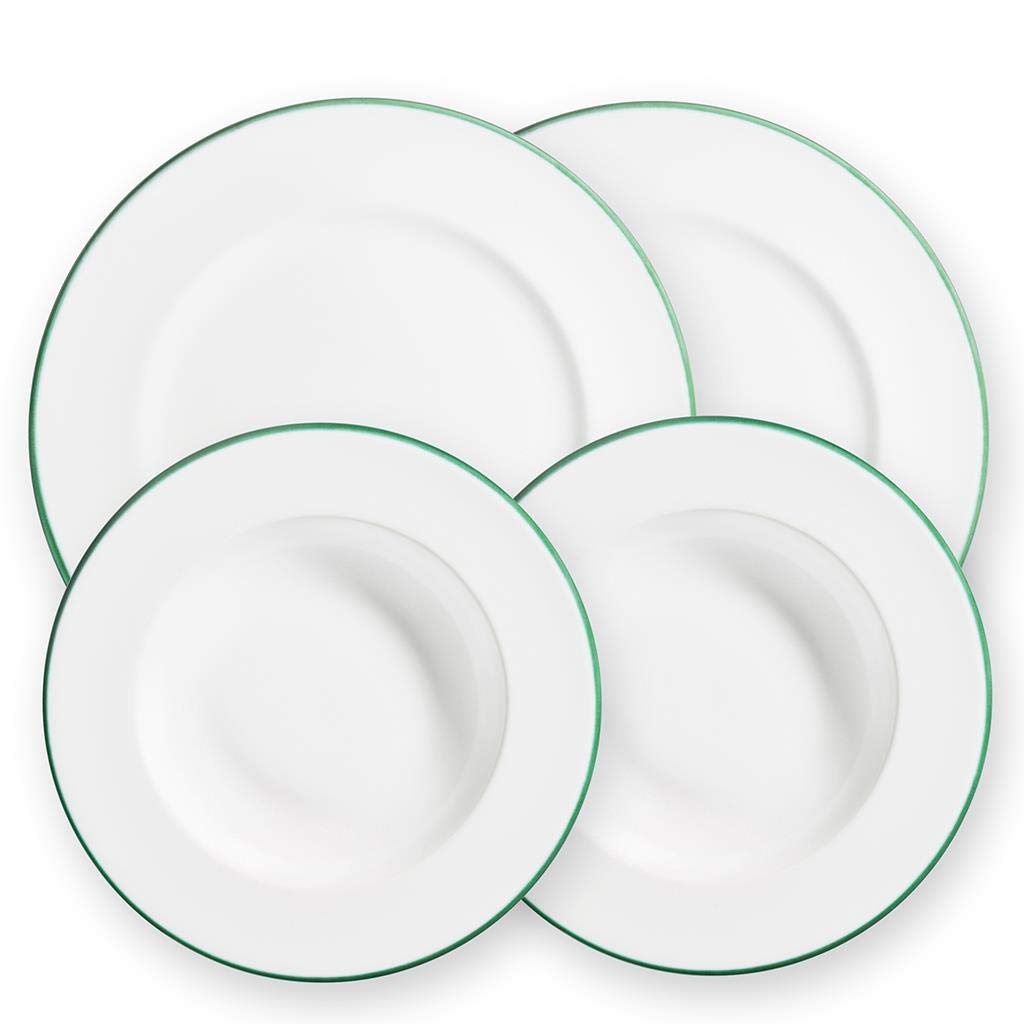 gmundner-keramik-dinner-for-two-gourmet-geschirrset-gr-ner-rand image 1