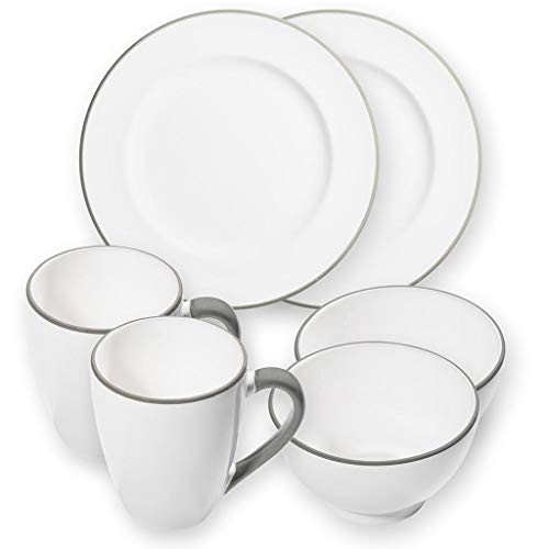gmundner-keramik-h-ttenfr-hst-ck-gourmet-f-r-2-geschirrset-6-teilig-grauer-rand image 2