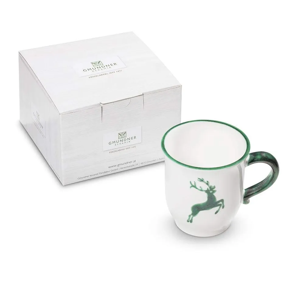 gmundner-keramik-schokotasse-0-3-liter-gr-ner-hirsch-kaffeetasse-handgemacht-in- image 1
