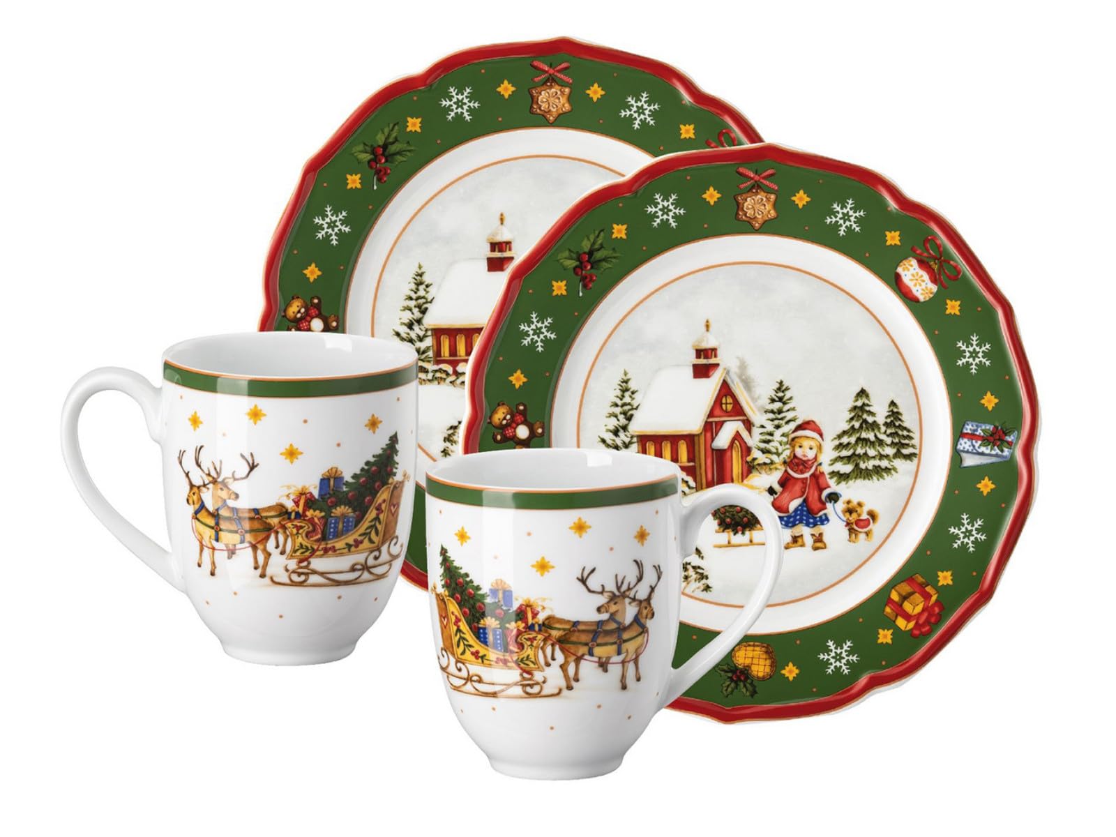 hutschenreuther-happy-wintertime-weihnachts-set-4-teilig-2-tassen-2-teller-porze image 1