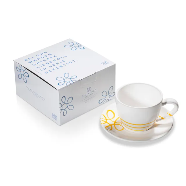 gmundner-keramik-pur-geflammt-gelb-teetasse-maxima-mit-unterteller-handgemacht-i image 1