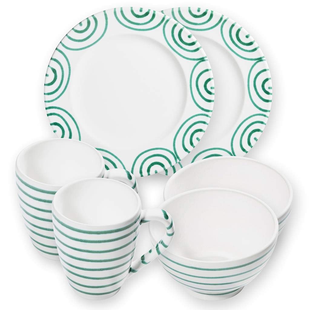 gmundner-keramik-hfcttenfrfchstfcck-gourmet-ffcr-2-set-6-teilig-grfcngeflammt image 1