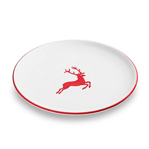 gmundner-keramik-speiseteller-25-cm-rubinroter-hirsch-handgemachte-keramik-aus-s image 6