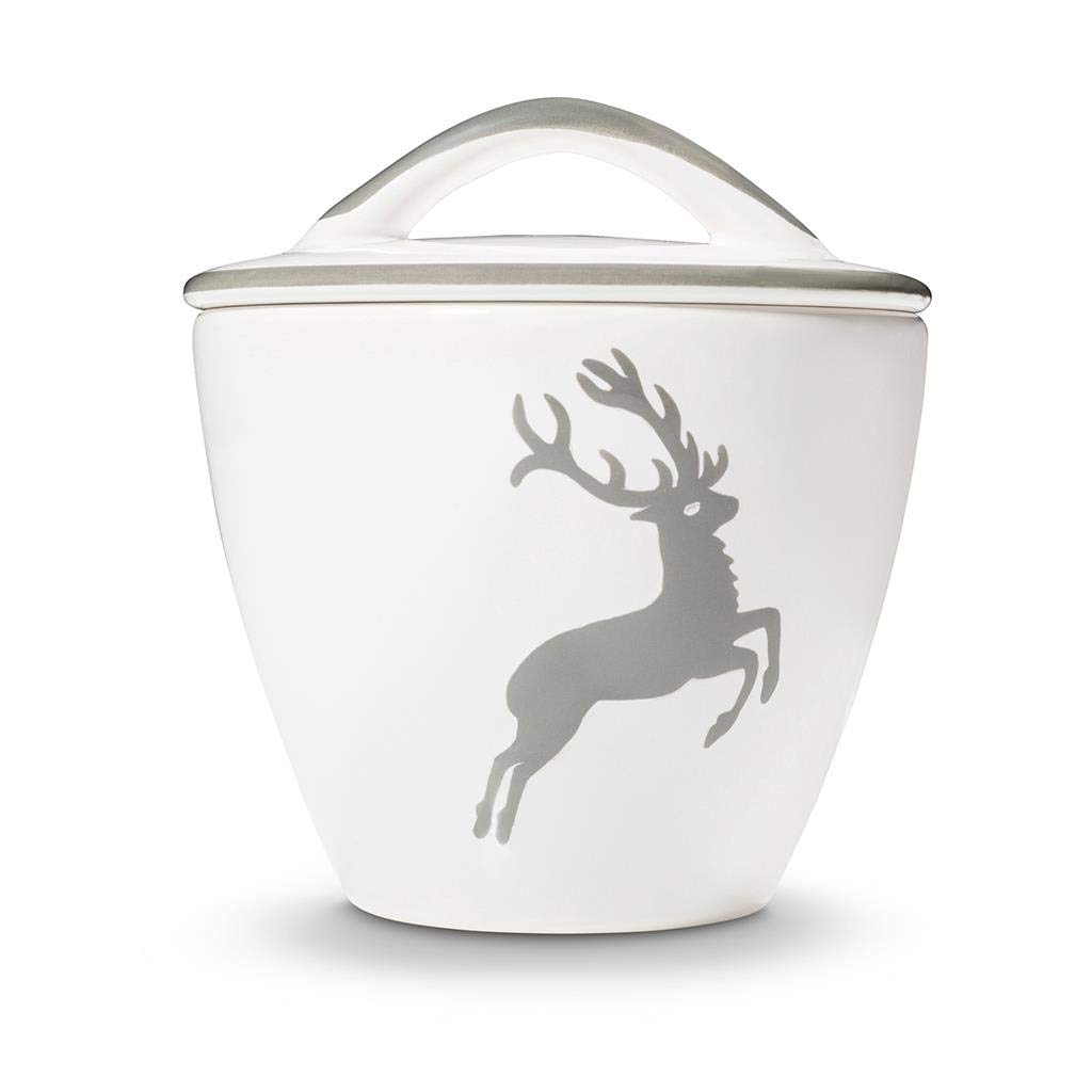 gmundner-keramik-grauer-hirsch-zuckerdose-gourmet-9-cm image 2