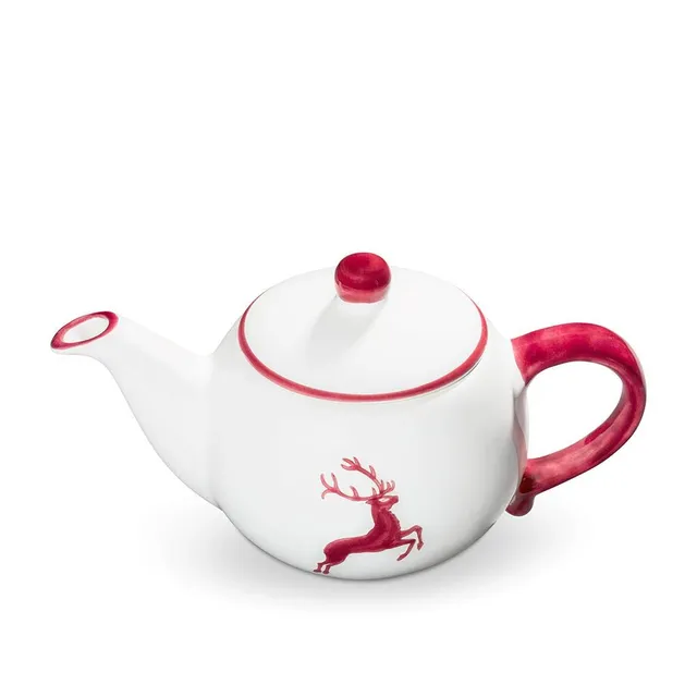 gmundner-keramik-bordeauxroter-hirsch-teekanne-glatt-0-5-liter image 1