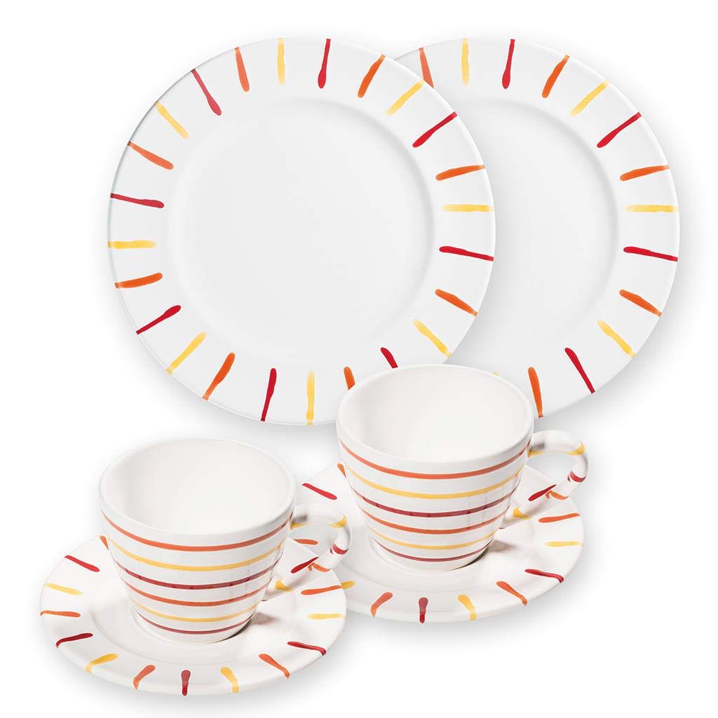 gmundner-keramik-breakfast-for-two-gourmet-geschirrset-landlust-6-teilig-handgem image 1