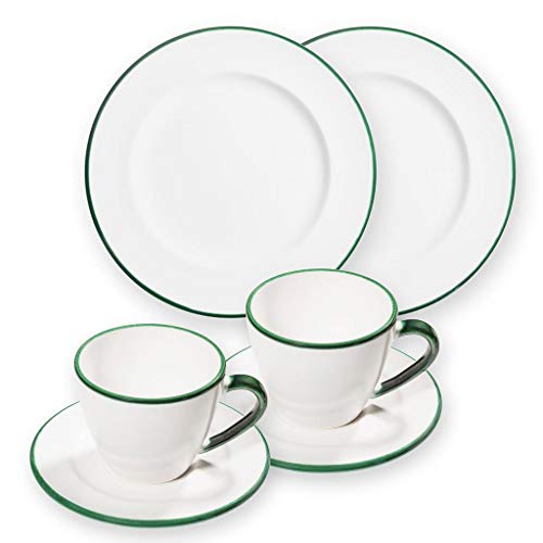 gmundner-keramik-breakfast-for-two-gourmet-geschirrset-gr-ner-rand image 2