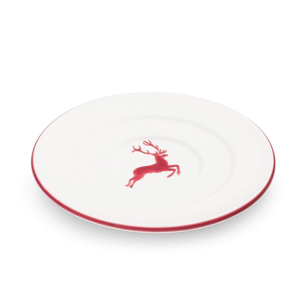 gmundner-keramik-unterteller-kaffee-bordeauxroter-hirsch-16-cm-handgemacht-in-st image 1