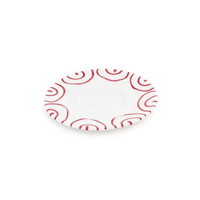 gmundner-keramik-kaffee-gourmet-untertasse-16-cm-rotgeflammt image 1