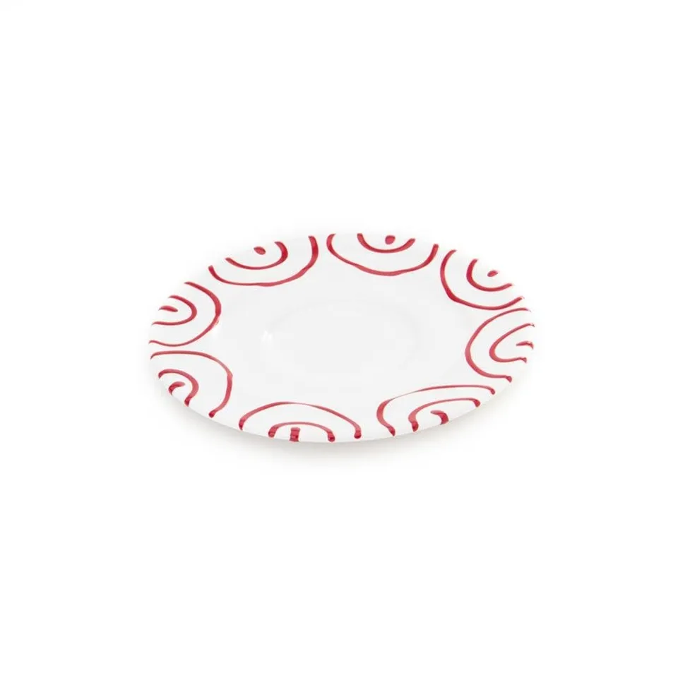 gmundner-keramik-kaffee-gourmet-untertasse-16-cm-rotgeflammt image 1
