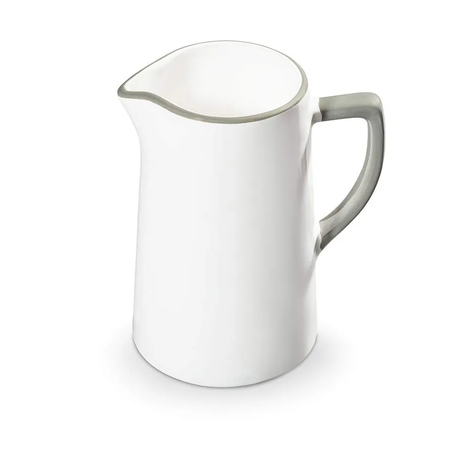 gmundner-keramik-wasserkrug-0-7-liter-grauer-rand image 1
