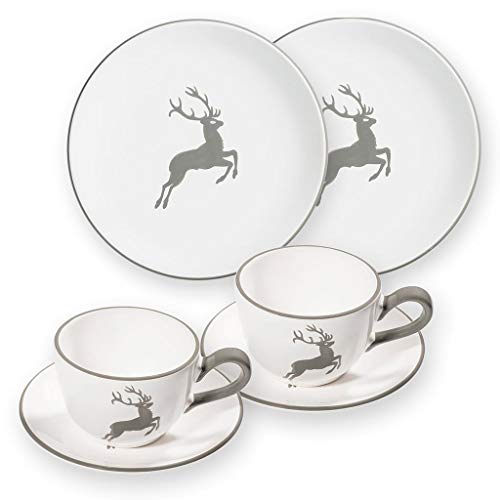 gmundner-keramik-grauer-hirsch-breakfast-for-two-classic-geschirrset-6-teilig image 2