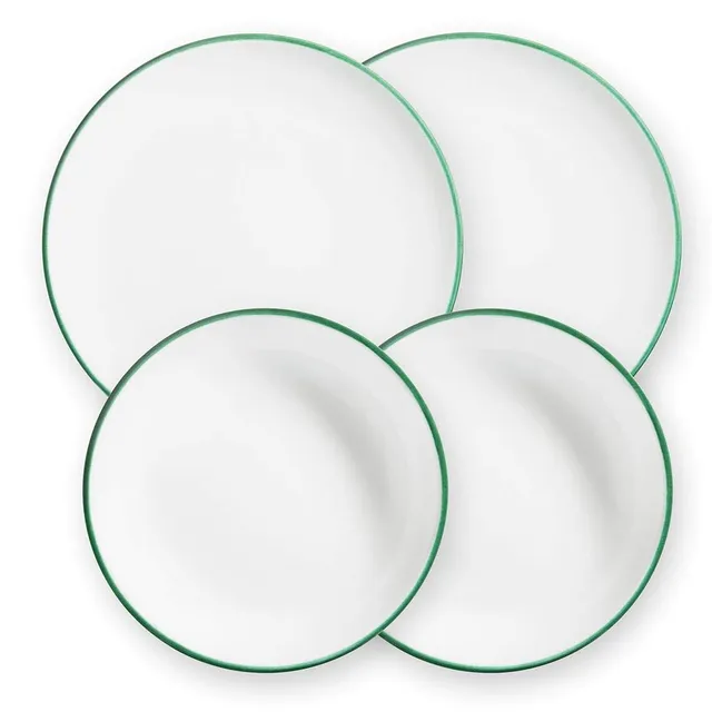 gmundner-keramik-dinner-for-two-classic-geschirrset-gr-ner-rand image 1