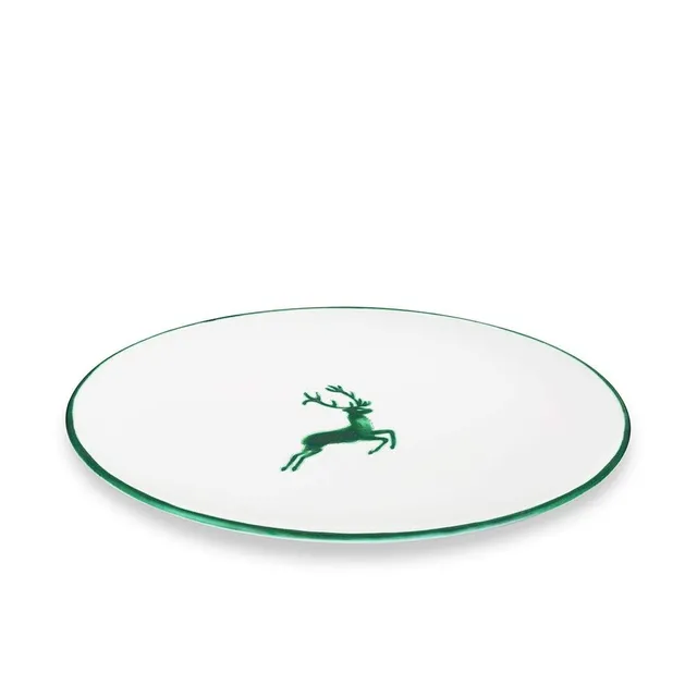 gmundner-keramik-platte-oval-28x21-cm-gr-ner-hirsch image 1