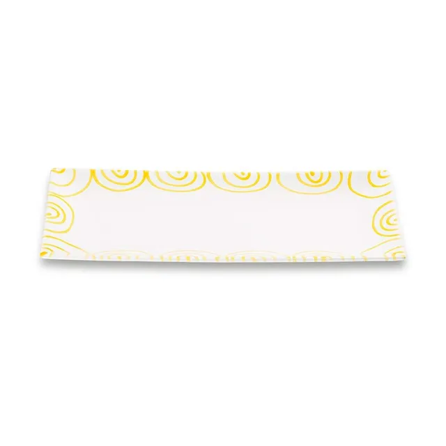 gmundner-keramik-platte-rechteckig-gelbgeflammt-36-x-15-cm-handgemacht-in-sterre image 1