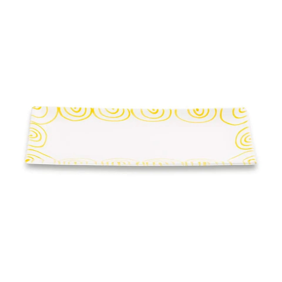 gmundner-keramik-platte-rechteckig-gelbgeflammt-36-x-15-cm-handgemacht-in-sterre image 1