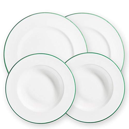 gmundner-keramik-dinner-for-two-gourmet-geschirrset-gr-ner-rand image 3