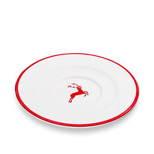 gmundner-keramik-rubinroter-hirsch-unterteller-cappuccino-gourmet-14-cm image 3