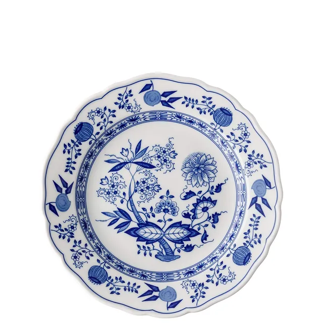 hutschenreuther-blau-zwiebelmuster-speiseteller-mit-fahne-25-cm-porzellan image 1