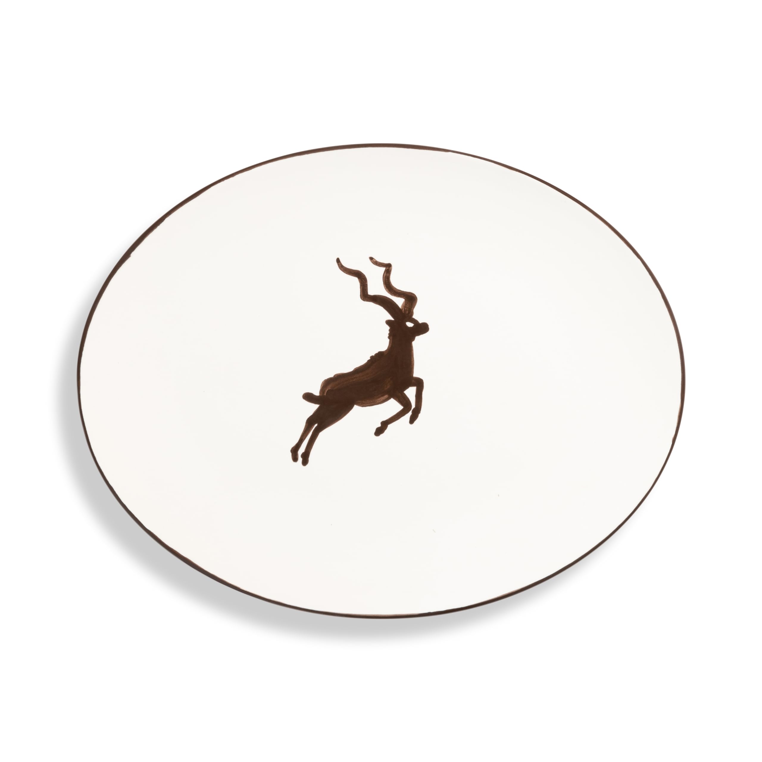 gmundner-keramik-brauner-kudu-platte-oval-33x26-cm-handgemacht-in-sterreich image 1