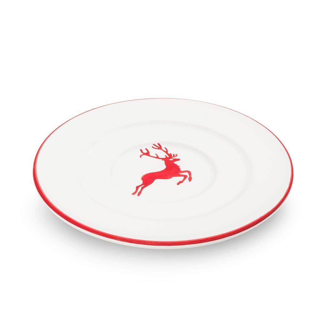 gmundner-keramik-unterteller-kaffee-gourmet-16-cm-rubinroter-hirsch image 1