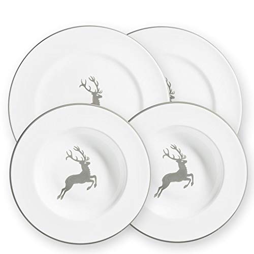 gmundner-keramik-dinner-for-two-gourmet-geschirrset-grauer-hirsch-4-teilig-handg image 3