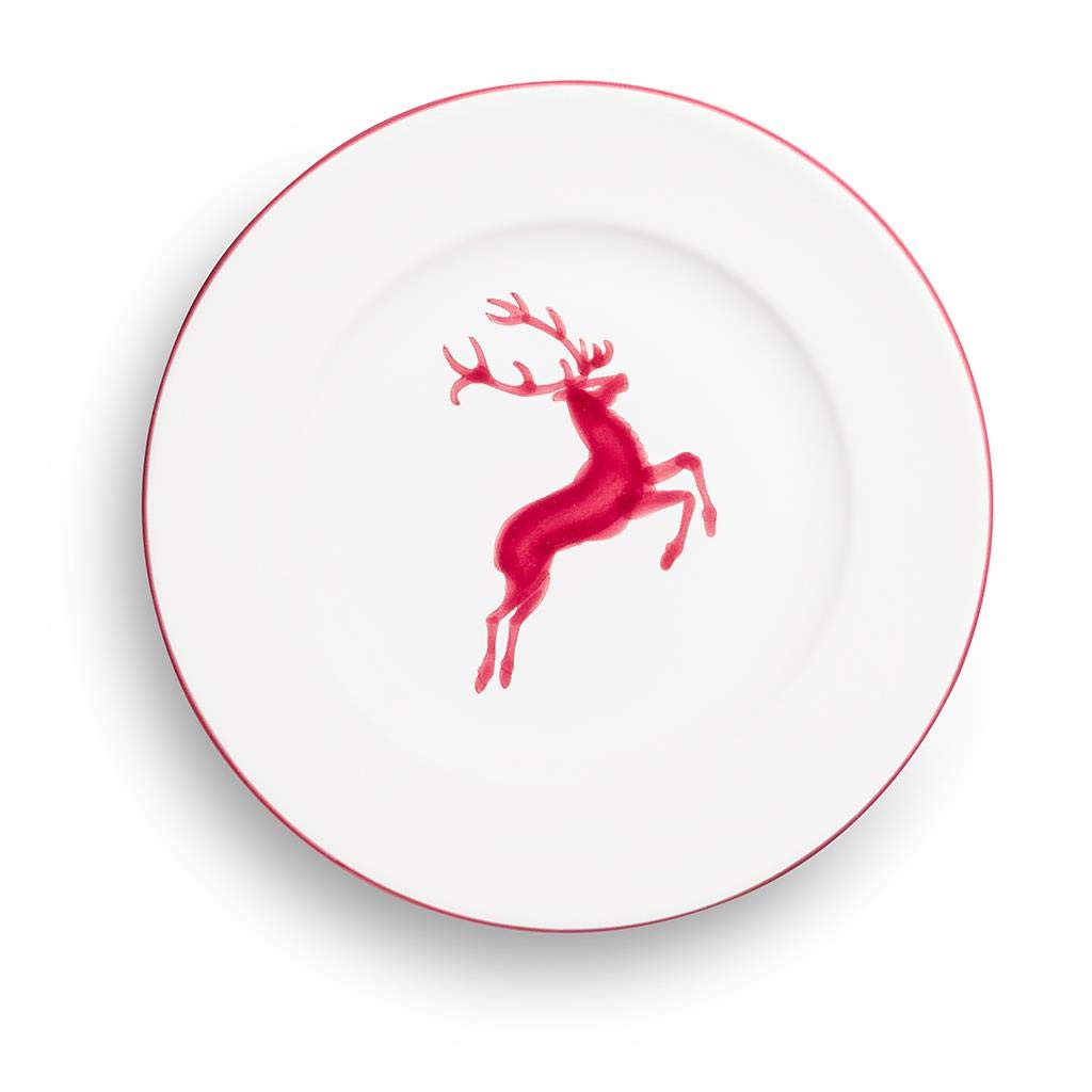 gmundner-keramik-dessertteller-gourmet-18-cm-bordeauxroter-hirsch image 2