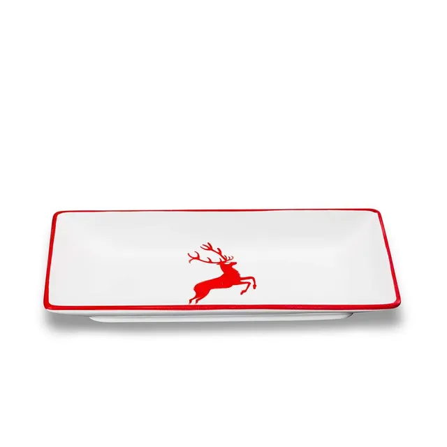 gmundner-keramik-snackschale-rubinroter-hirsch-22-x-11-cm-handgemacht-in-sterrei image 1