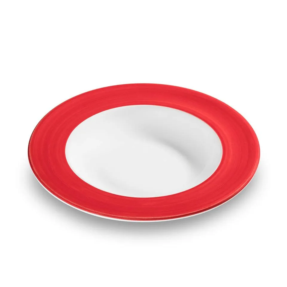 gmundner-keramik-suppenteller-gourmet-24-cm-variation-rubinrot image 1
