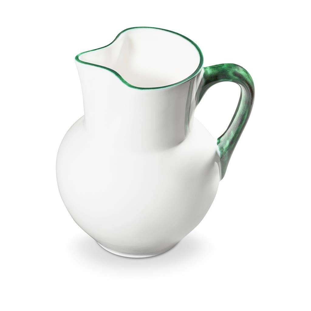 gmundner-keramik-krug-wiener-form-1-5-liter-gr-ner-rand-handgemacht-in-sterreich image 1