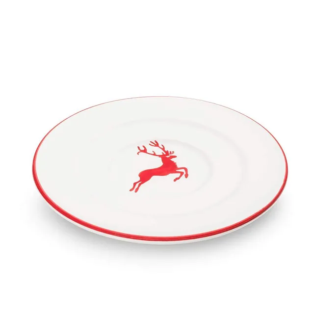 gmundner-keramik-unterteller-kaffee-gourmet-16-cm-rubinroter-hirsch image 1