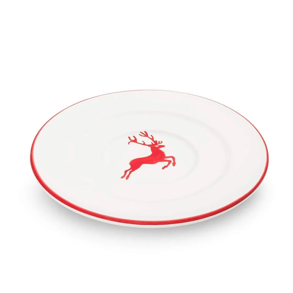 gmundner-keramik-unterteller-kaffee-gourmet-16-cm-rubinroter-hirsch image 1