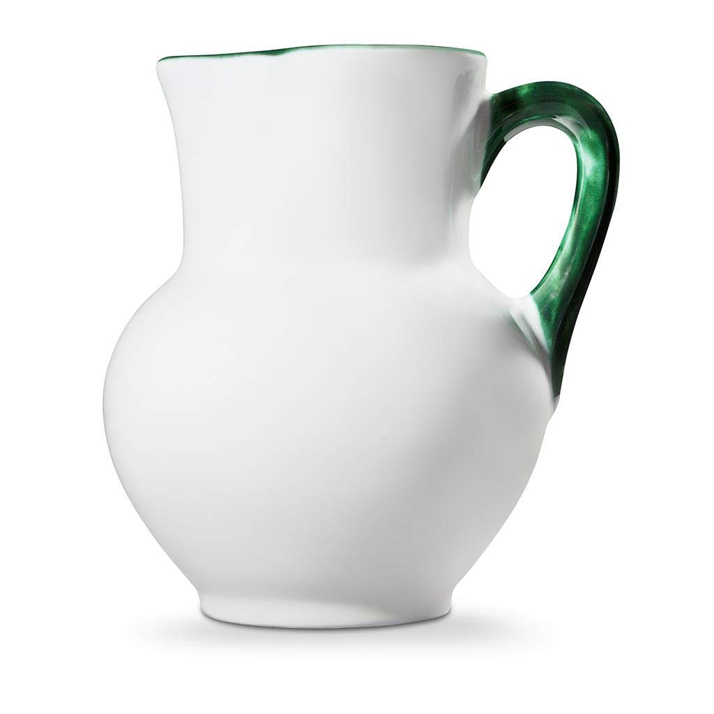 gmundner-keramik-krug-wiener-form-gr-ner-rand-1-liter-handgemacht-in-sterreich image 2
