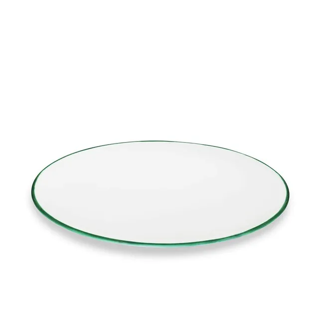 gmundner-keramik-platte-oval-28-x-21-cm-dekor-gr-ner-rand-handgemacht-in-sterrei image 1