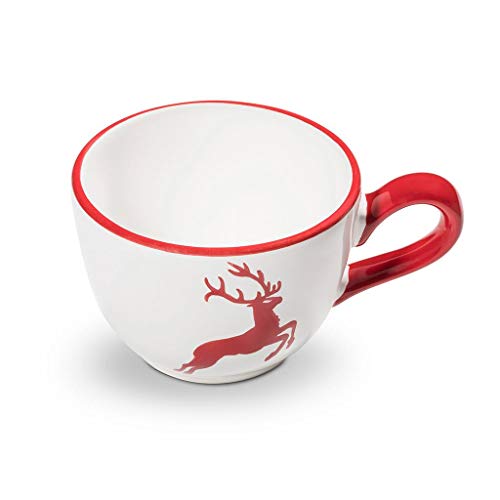 gmundner-keramik-kaffeetasse-gourmet-190-ml-rubinroter-hirsch image 7