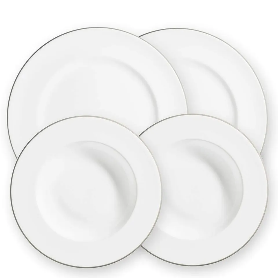 gmundner-keramik-dinner-for-two-gourmet-geschirrset-grauer-rand image 1