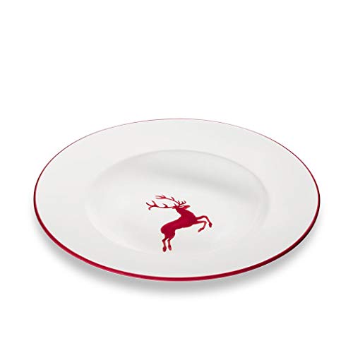gmundner-keramik-pastateller-gourmet-bordeauxroter-hirsch-29-cm-handgemacht-in-s image 4