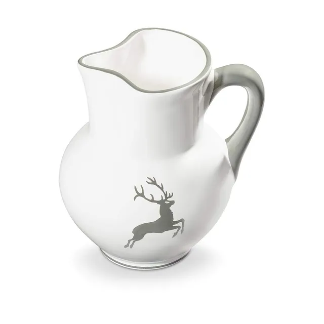 gmundner-keramik-krug-wiener-form-1-liter-grauer-hirsch image 1
