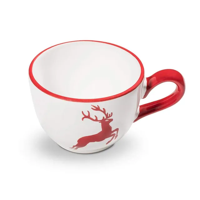 gmundner-keramik-kaffeetasse-gourmet-190-ml-rubinroter-hirsch image 1